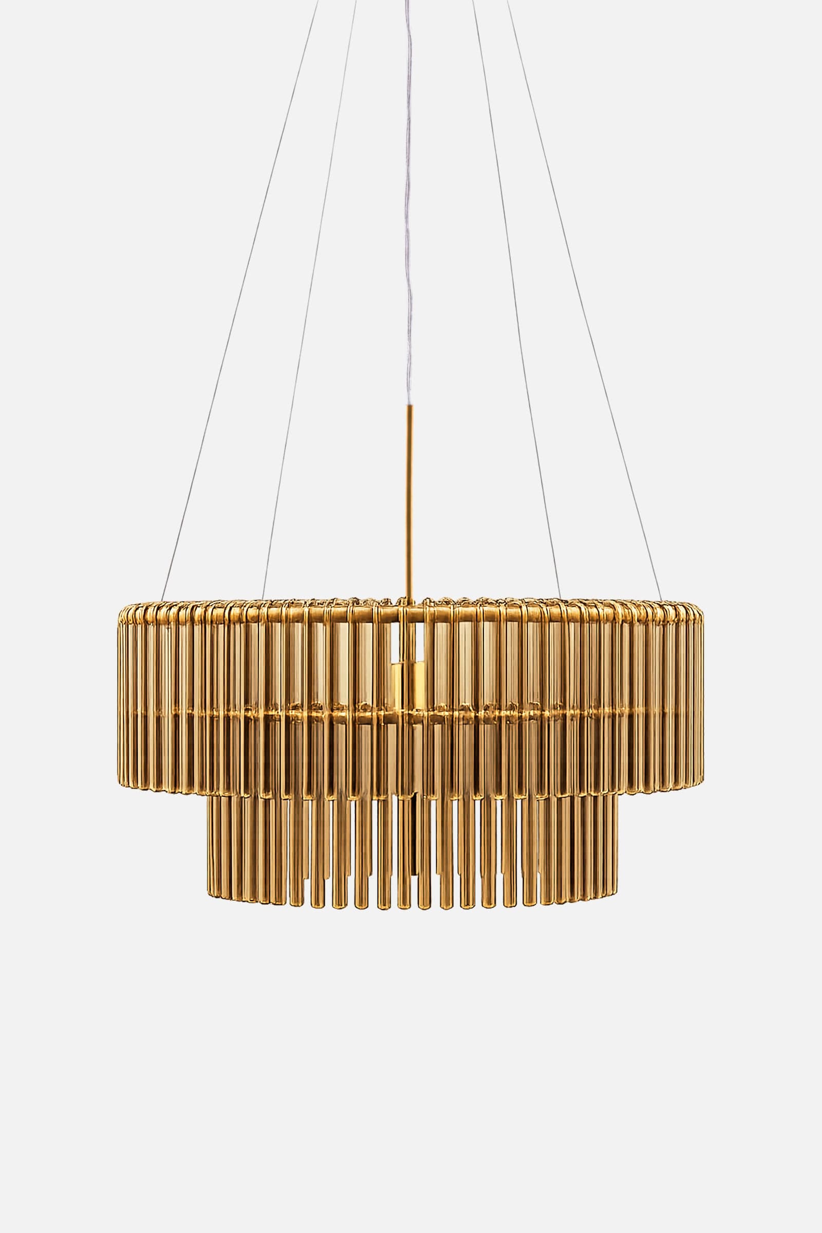 Pendant Hook 60 Cognac/brushed brass