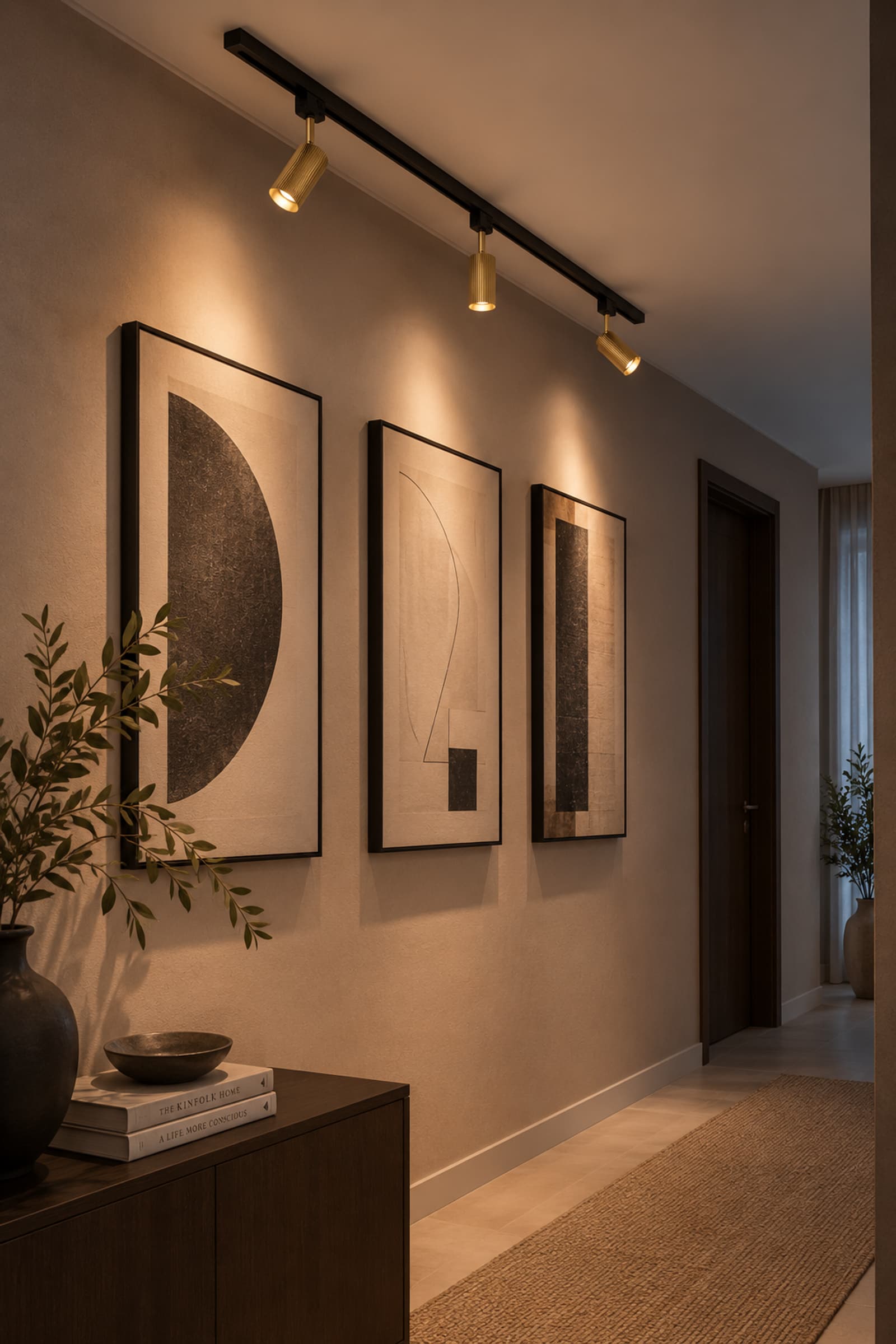 Track system 1 m Hubble spot 3 Brushed brass